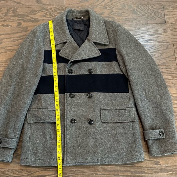 Scotch & Soda Men’s Gray and Navy Wool Peacoat Size XL - Picture 10 of 14